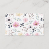 Pink Cream Floral auf dem Helfer der Weißen Mutter Telefonnummerkarte (Rückseite)