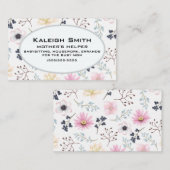 Pink Cream Floral auf dem Helfer der Weißen Mutter Telefonnummerkarte (Vorne/Hinten)