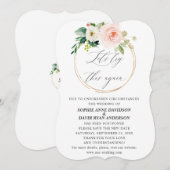 Pink Cream Floral Hochzeit Versuchen Sie erneut, n Einladung (Vorne/Hinten)