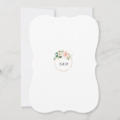 Pink Cream Floral Hochzeit Versuchen Sie erneut, n Einladung (Rückseite)