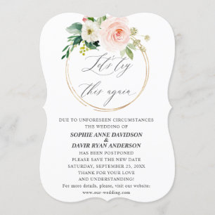 Pink Cream Floral Hochzeit Versuchen Sie erneut, n Einladung