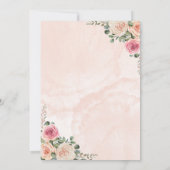 Pink Cream Floral Wedding Save the Date Cards Einladung (Rückseite)