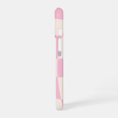 Pink Cream Grid Check Checker Board Phone Case iPhone 16 Hülle (Linke Seite)