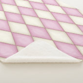 Pink & Cream Harlequin Diamond Karo Muster Sherpadecke (3/4)