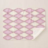 Pink & Cream Harlequin Diamond Karo Muster Sherpadecke (Vorderseite (Horizontal))
