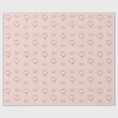 Pink Cream Heart Balloon XOXO Geschenkpapier (Flach)