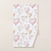 Pink Cream Hearts Badhandtuch Set (Handtuch)