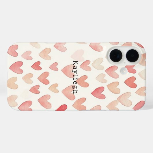 Pink Cream Hearts Case-Mate iPhone Hülle (Rückseite (Horizontal))