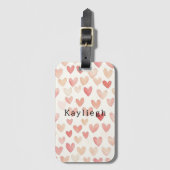 Pink Cream Hearts Gepäckanhänger (Vorderseite Vertikal)