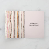 Pink Cream Hearts Leopard Animal Cake Birthday Karte (Innenseite)