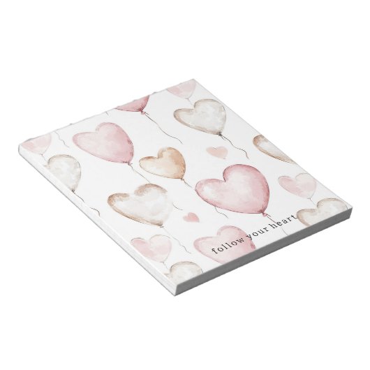 Pink Cream Hearts Notizblock (angewinkelt)