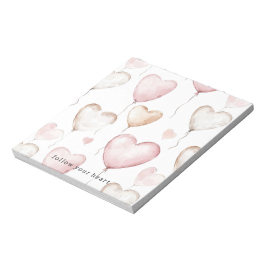 Pink Cream Hearts Notizblock (Rotiert)