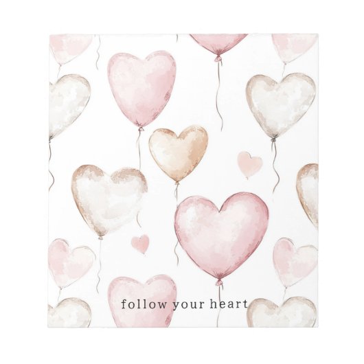 Pink Cream Hearts Notizblock (Vorderseite)