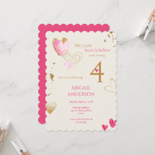 Pink & Cream Herzlich-Glauben-Birthday-Party Einladung