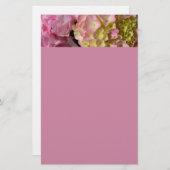 Pink Cream Hydrangeas gelb rosa grüne Blüte Briefpapier (Vorne/Hinten)