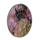 Pink Cream Hydrangeas gelb rosa grüne Blüte Dartscheibe (Vorderseite Links)