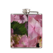 Pink Cream Hydrangeas gelb rosa grüne Blüte Flachmann (Rückseite)