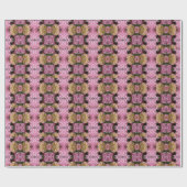 Pink Cream Hydrangeas gelb rosa grüne Blüte Geschenkpapier (Flach)