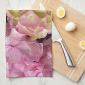 Pink Cream Hydrangeas gelb rosa grüne Blüte Küchentuch (Viertel Falte)