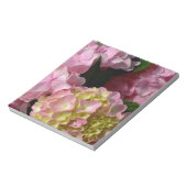 Pink Cream Hydrangeas gelb rosa grüne Blüte Notizblock (Rotiert)