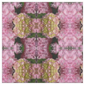Pink Cream Hydrangeas gelb rosa grüne Blüte Stoff (Muster)