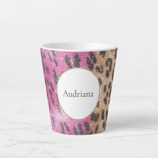 Pink Cream Leopard Milchtasse (Vorderseite)
