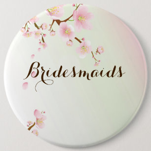 Pink & Cream Magnolia Blossom Hochzeitsdesign Button