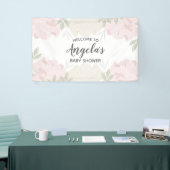 Pink & Cream Peonies Baby Dusche Party Banner (Messeveranstaltung)