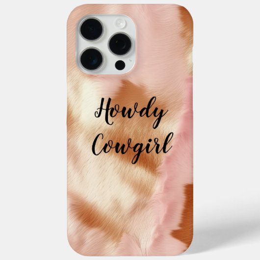 Pink Cream Tan Southwest Cowgirl Cowhide Case-Mate iPhone Hülle (Rückseite)