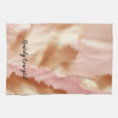 Pink Cream Tan Southwest Cowgirl Cowhide Geschirrtuch (Horizontal)