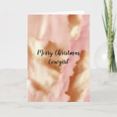 Pink Cream Tan Southwest Cowgirl Cowhide Karte (Vorderseite)