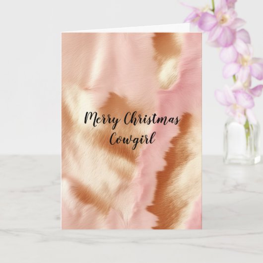 Pink Cream Tan Southwest Cowgirl Cowhide Karte (Orchidee)