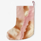 Pink Cream Tan Southwest Cowgirl Cowhide Kleiner Weihnachtsstrumpf (Rückseite)