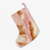Pink Cream Tan Southwest Cowgirl Cowhide Kleiner Weihnachtsstrumpf (Rückseite (Hängend))