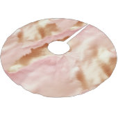 Pink Cream Tan Southwest Cowgirl Cowhide Polyester Weihnachtsbaumdecke (Schrägansicht)