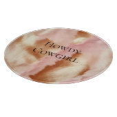 Pink Cream Tan Southwest Cowgirl Cowhide Schneidebrett (Ecke)