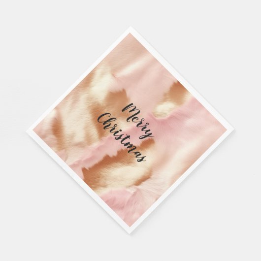 Pink Cream Tan Southwest Cowgirl Cowhide Serviette (Ecke)