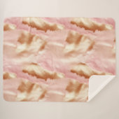 Pink Cream Tan Southwest Cowgirl Cowhide Sherpadecke (Vorderseite (Horizontal))