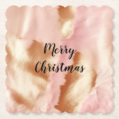 Pink Cream Tan Southwest Cowgirl Cowhide Untersetzer (Vorderseite)