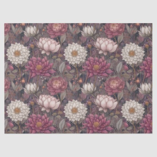 Pink & Cream Vintage Flower Garden Decoupage Seidenpapier (Vorderseite)