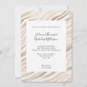 Pink Cream Zebra Animal Print Wedding Einladung (Vorderseite)