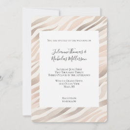 Pink Cream Zebra Animal Print Wedding Einladung