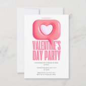 Pink Creative Modern Valentine's Day Party Einladung (Vorderseite)