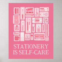 Pink Creative Tools Illustration Self Care Poster