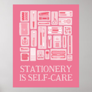 Pink Creative Tools Illustration Self Care Poster