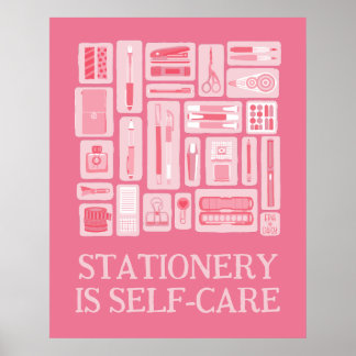 Pink Creative Tools Illustration Self Care Poster