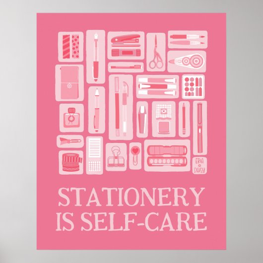 Pink Creative Tools Illustration Self Care Poster (Vorne)