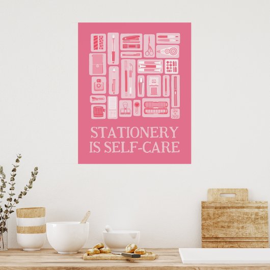Pink Creative Tools Illustration Self Care Poster (Küche)