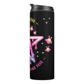 Pink Creepy Kawaii Pentagram UFO Space Goth Thermosbecher (Nach rechts gedreht)