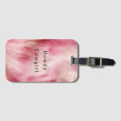 Pink Creme Animal Cowhide Cowgirl Fur Gepäckanhänger (Vorderseite (Horizontal))